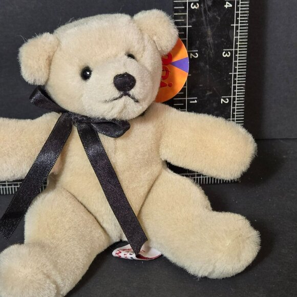 Vtg 1999 Signed Sally Winey Bears Signed Mai Tai Teddy Bear Beige Black Ribbon - Picture 7 of 8
